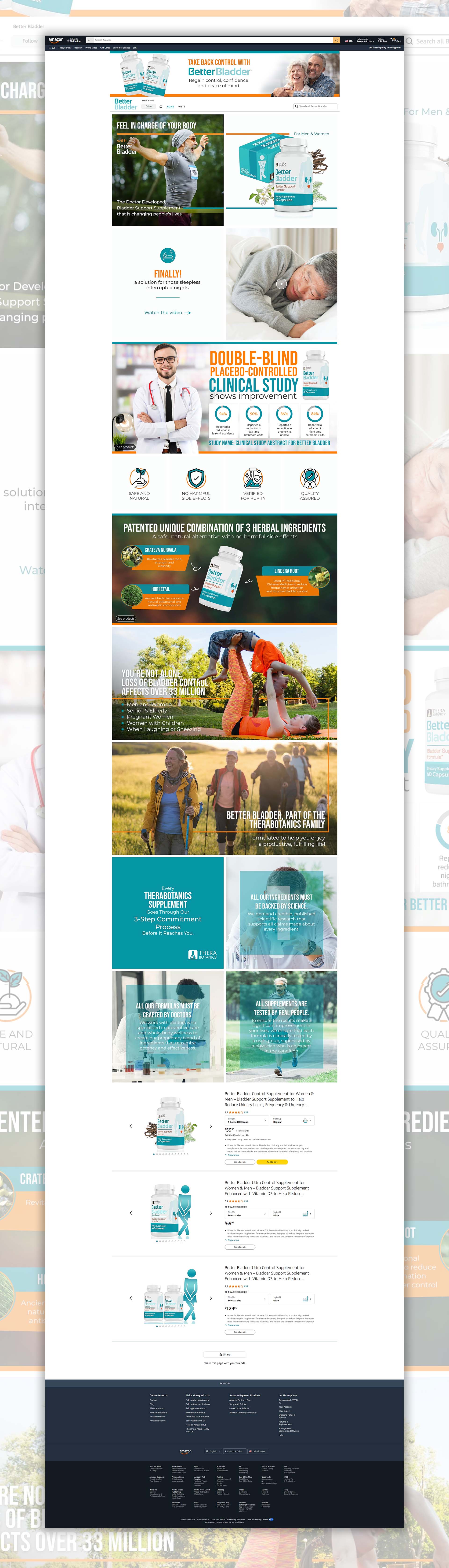 Better Bladder Store Home Page