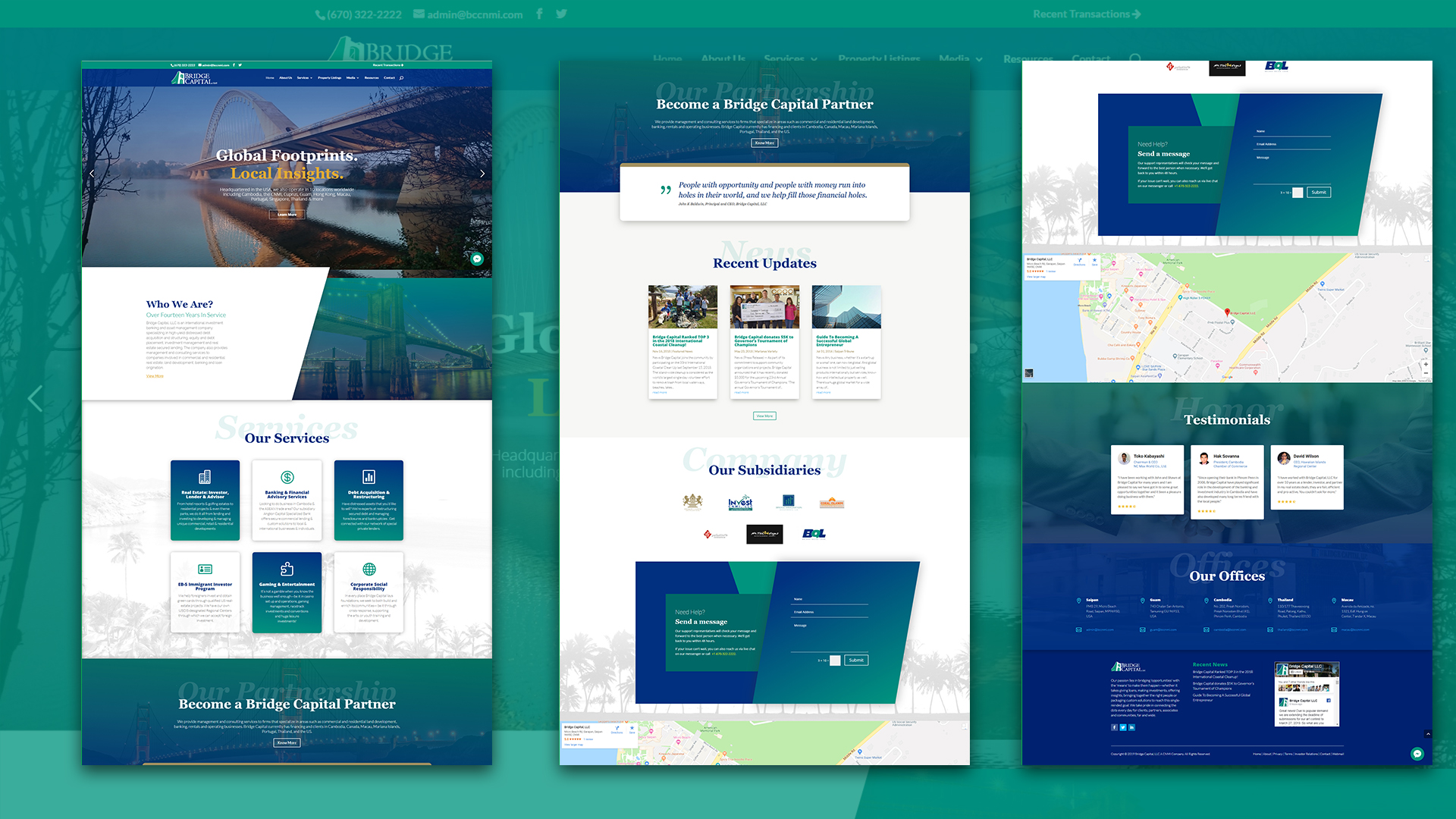 Web design for Bridge Capital, LLC website